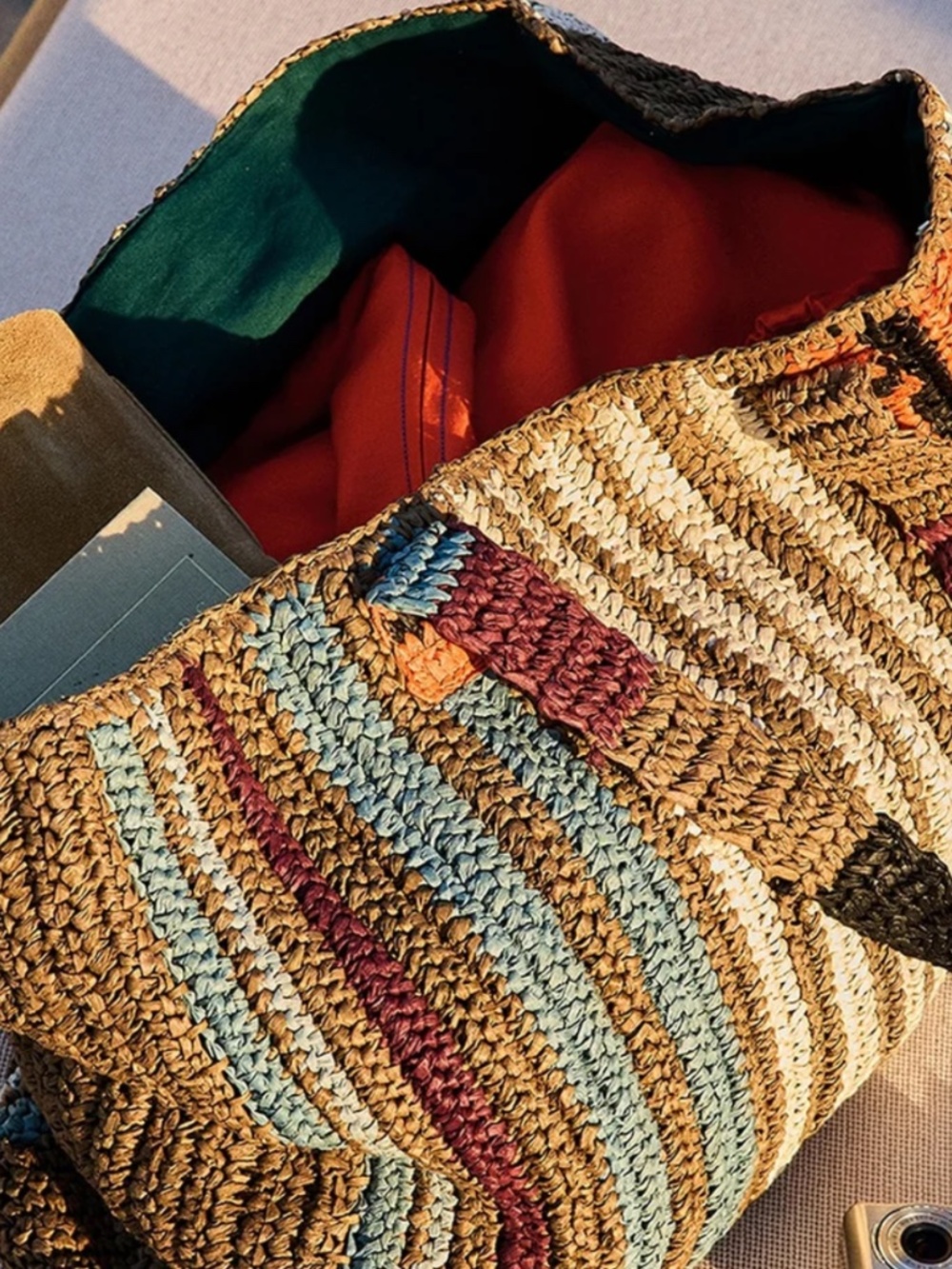 EVEREVE Woven Stripe Tote. Color Toasted natural. NWOT - Picture 5 of 8